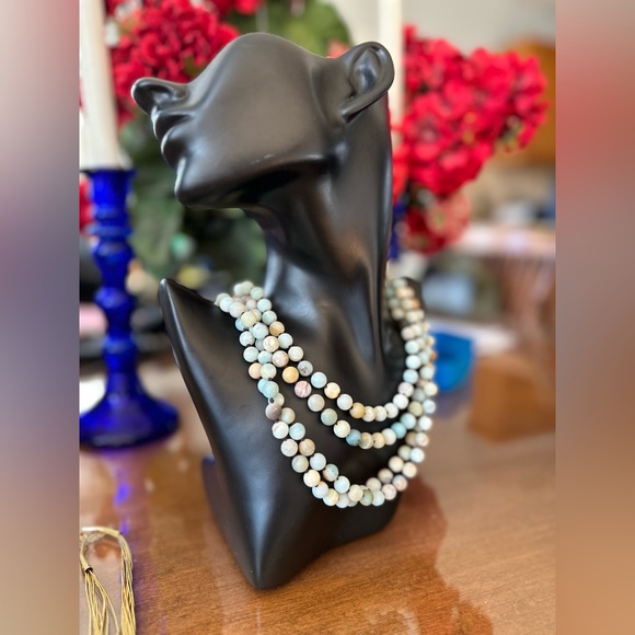 Jewelry - Long Natural Matte Amazonite Beaded Necklace